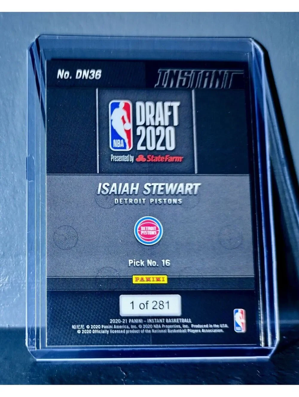 Isaiah Stewart 2020-21 Panini Draft Night #36 Basketball Rookie Card 1 of 281